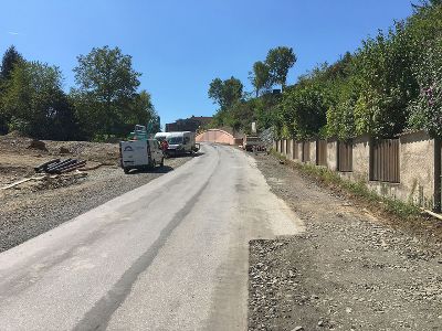 Straße während des Umbaus